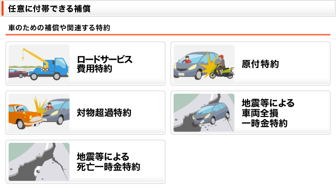 任意に付帯できる補償