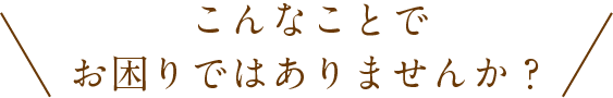 こんなことでお困りではありませんか？