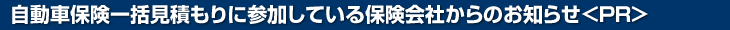 自動車保険一括見積もりに参加している保険会社からのお知らせ＜PR＞