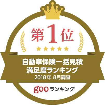 第1位 自動車保険一括見積もり満足度ランキング