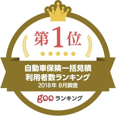 第1位 自動車保険一括見積もり利用者数ランキング