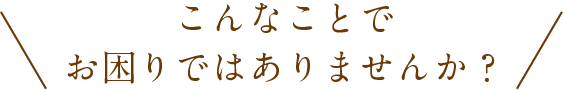 こんなことでお困りではありませんか?